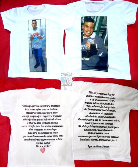 Camiseta Masculina Branca Personalizada Estampa A3