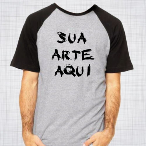 Camiseta Raglan Masculina Personalizada Diversas Cores