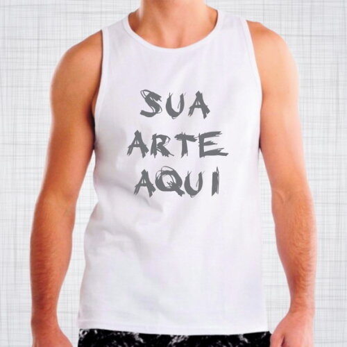 Camiseta Regata Branca Masculina ou Feminina Personalizada