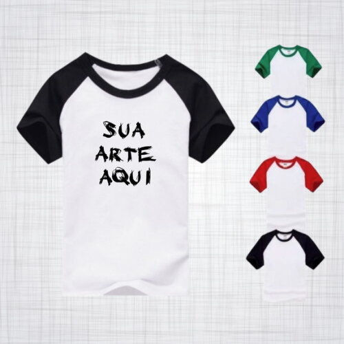 Camiseta Raglan Masculina Personalizada Diversas Cores
