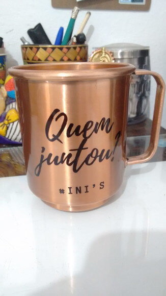 caneca aluminio cobre personalizada 400 ml