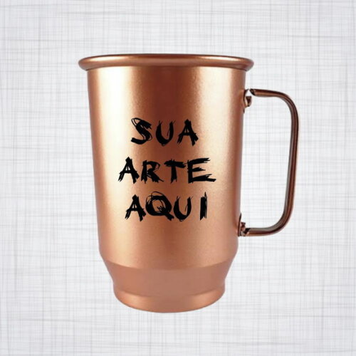 caneca aluminio cobre personalizada 600 ml