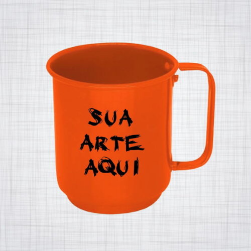 caneca aluminio laranja personalizada 400 ml