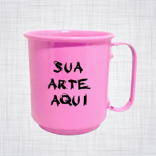 caneca aluminio rosa personalizada 400 ml