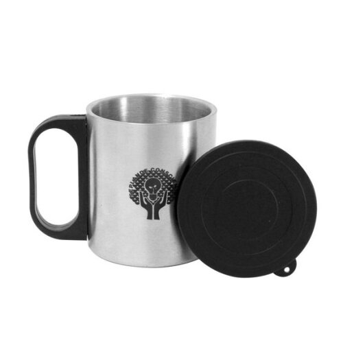 Caneca Inox Alça e Tampa de Plástico Personalizada 180 ml