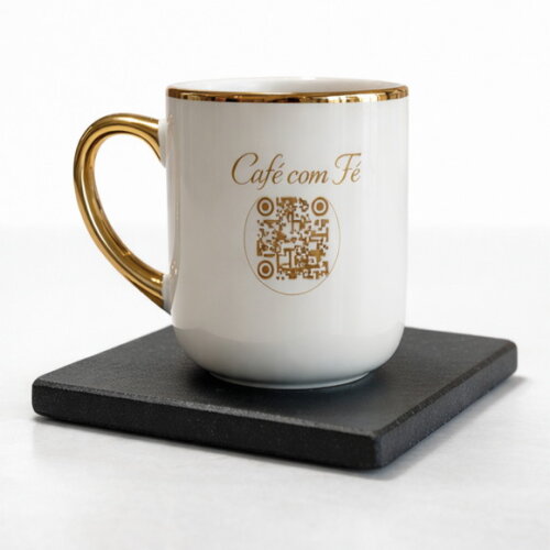 Caneca Imperial Alça Interior Dourada 325 ml Personalizada