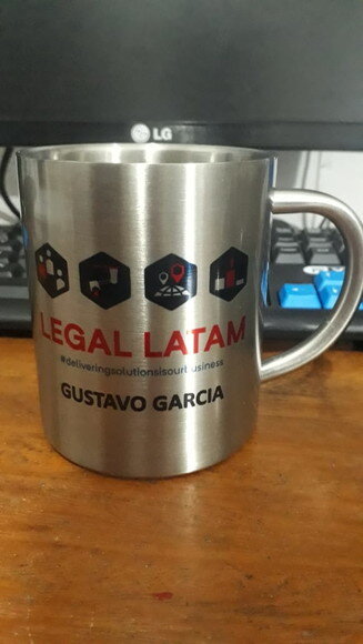 caneca inox cromada personalizada 300 ml