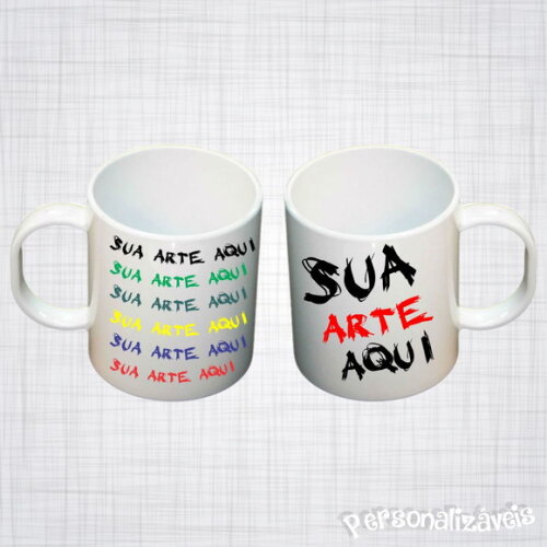 Caneca Plastico Polimero Branca Personalizada 300 Ml