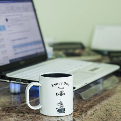 Caneca Plastico Polimero Interior Colorido Personalizada