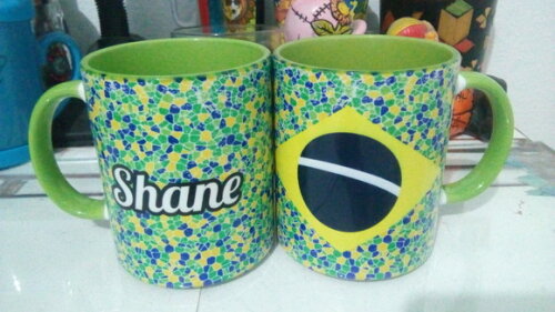 Caneca Porcelana Alça e interior Coloridos Personalizada