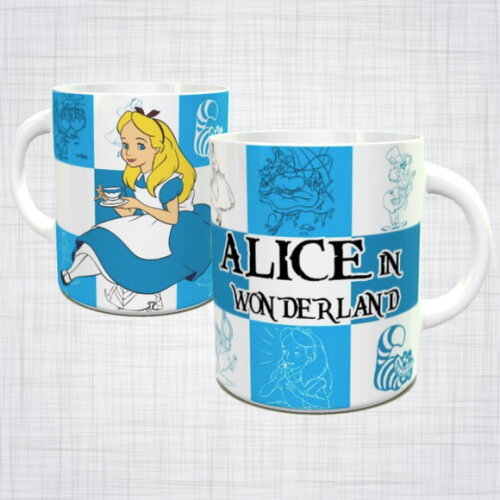 Caneca Porcelana Alice no pais das maravilhas disney