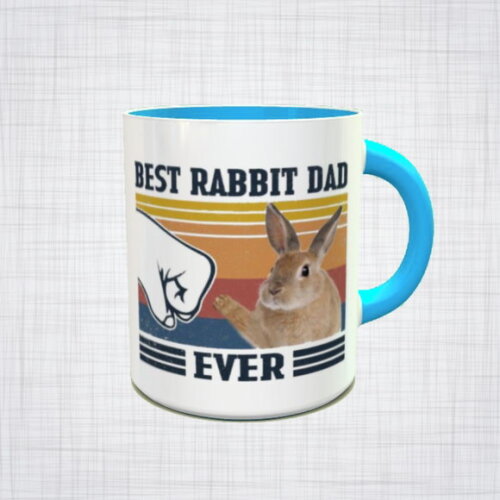 Caneca Porcelana best rabbit dad ever coelho