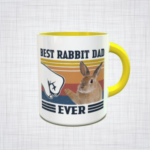 Caneca Porcelana best rabbit dad ever coelho
