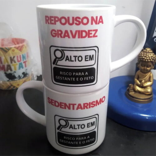 Caneca Porcelana Branca Modelo Bucks 360 ml Personalizada