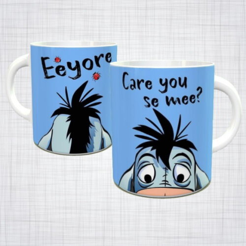 Caneca Porcelana Burro Ió bisonho ursinho Pooh