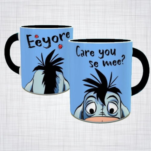 Caneca Porcelana Burro Ió bisonho ursinho Pooh