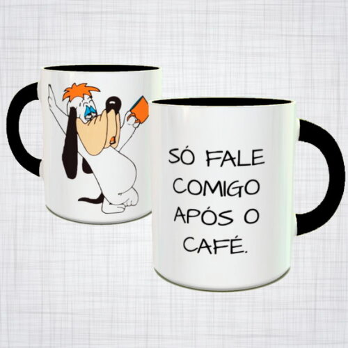 Caneca Porcelana Droopy So Fale Comigo Apos O Cafe