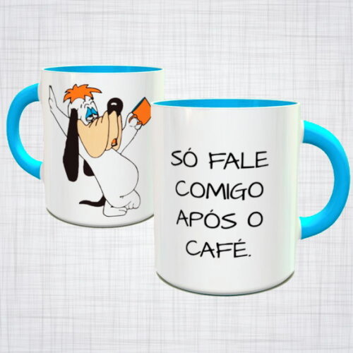 Caneca Porcelana Droopy So Fale Comigo Apos O Cafe