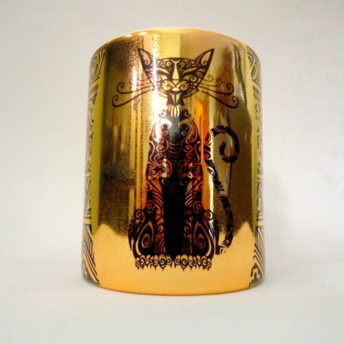 Caneca Porcelana Dourada Prata rosa Metalizada Personalizada