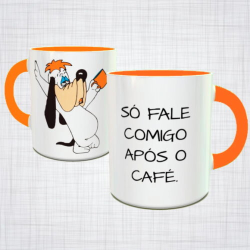 Caneca Porcelana Droopy So Fale Comigo Apos O Cafe