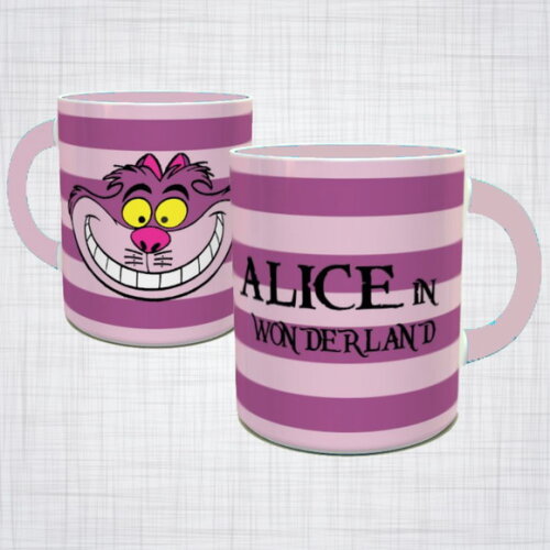 Caneca Porcelana gato Alice no pais das maravilhas disney