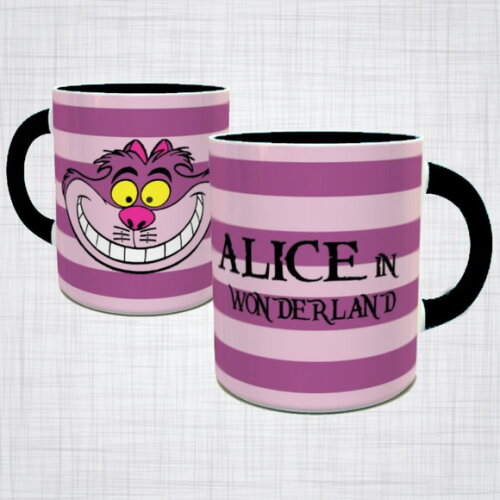 Caneca Porcelana gato Alice no pais das maravilhas disney