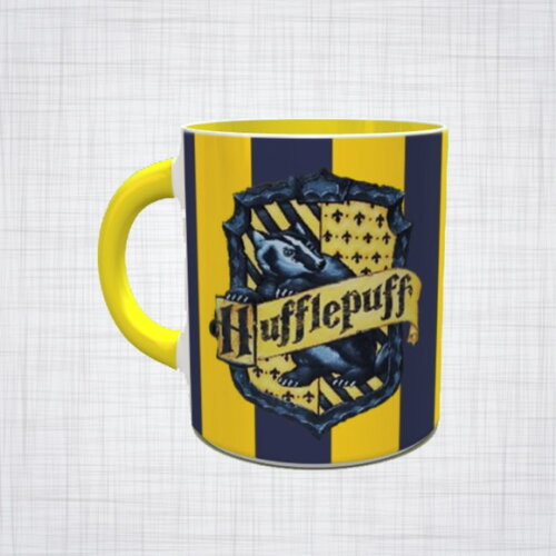 Caneca Porcelana Harry Potter casa Lufa Lufa