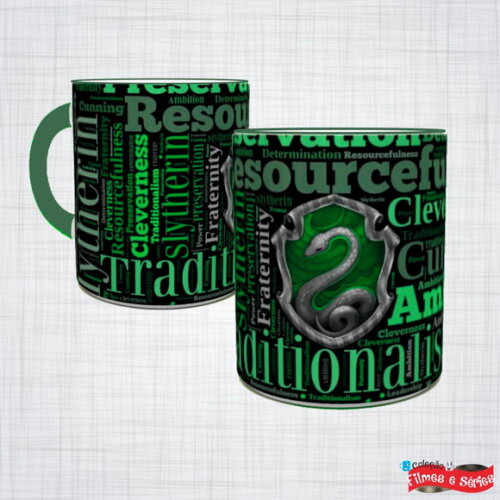 Caneca Porcelana Harry Potter Sonserina