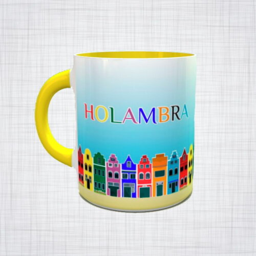 Caneca Porcelana holambra cidade das flores
