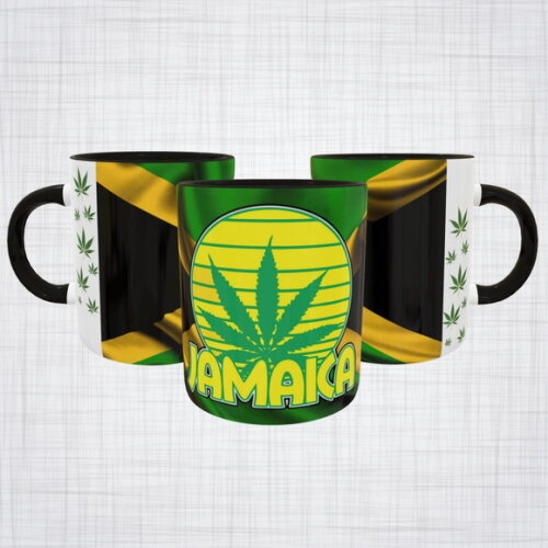 Caneca Porcelana Jamaica maconha (cannabis)