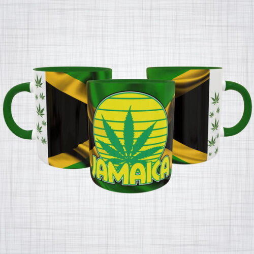 Caneca Porcelana Jamaica maconha (cannabis)