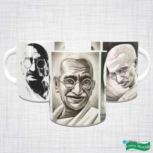 Caneca Porcelana Mahatma Gandhi