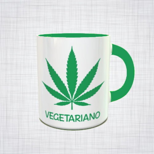 Caneca Porcelana Maconha Cannabis vegetariano Diversas Cores