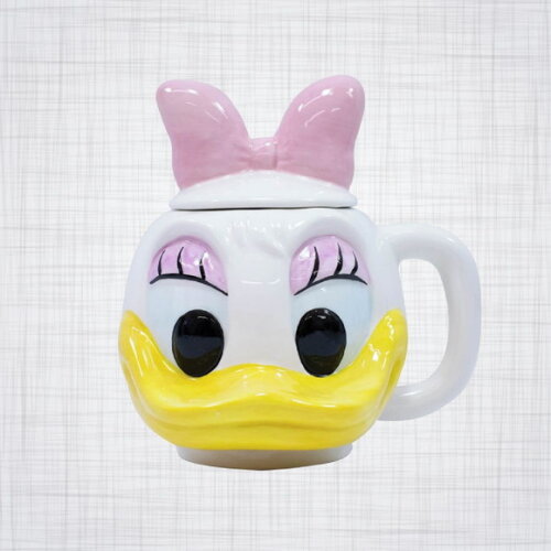 caneca porcelana Margarida disney 3D com tampa 470 ml