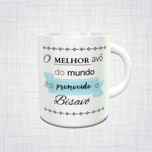 CANECA PORCELANA melhor avô do mundo foi promovido a bisavô