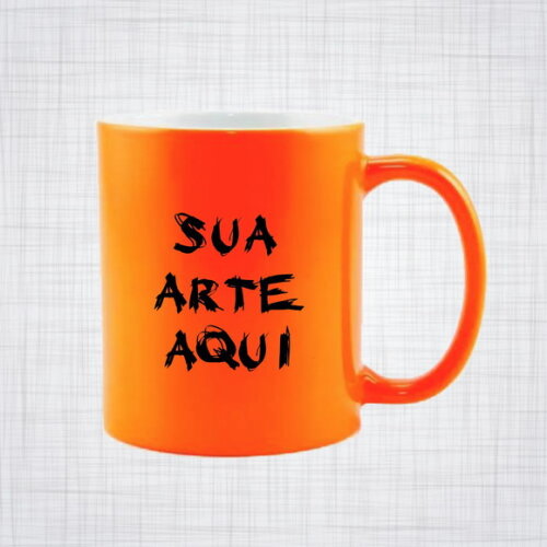 Caneca Porcelana Neon Fluorescente Personalizada