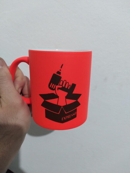 Caneca Porcelana Neon Fluorescente Personalizada