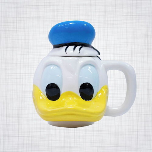 caneca porcelana pato donald disney 3D com tampa 470 ml