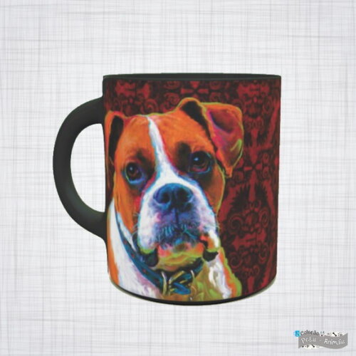 Caneca Porcelana pet cachorro raça boxer