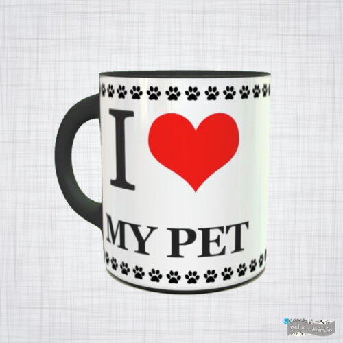 Caneca Porcelana pet i love my dog eu amo meu cachorro