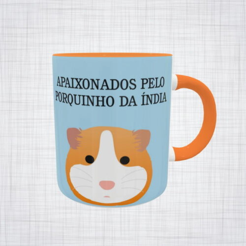 Caneca Porcelana Porquinho Da India Apaixonados