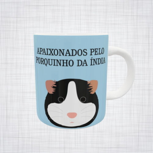 Caneca Porcelana Porquinho Da India Apaixonados