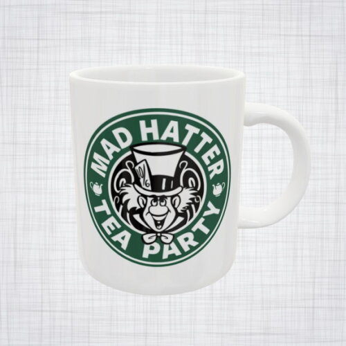 Caneca Porcelana preta Chapeleiro Maluco Disney Starbucks