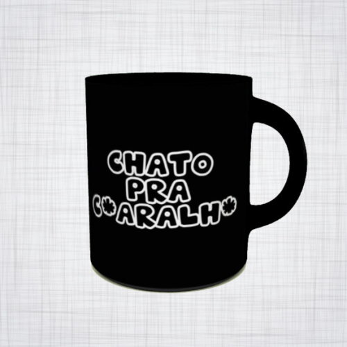 Caneca Porcelana preta chato pra... caralho
