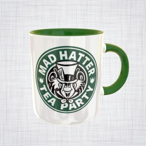 Caneca Porcelana preta Chapeleiro Maluco Disney Starbucks