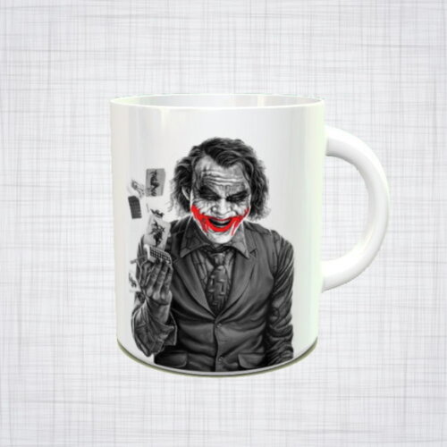 Caneca Porcelana preta Coringa cavaleiro das trevas DC