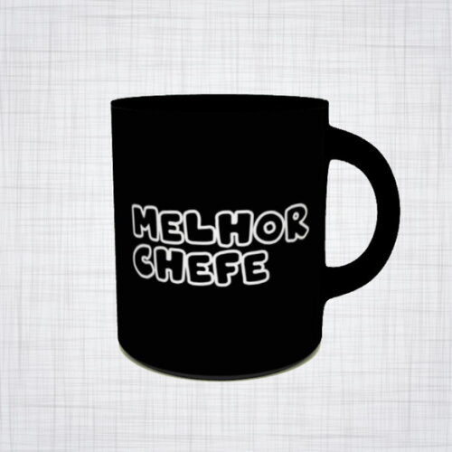 Caneca Porcelana preta melhor chefe