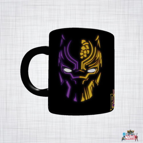 Caneca Porcelana Preta Pantera Negra Marvel