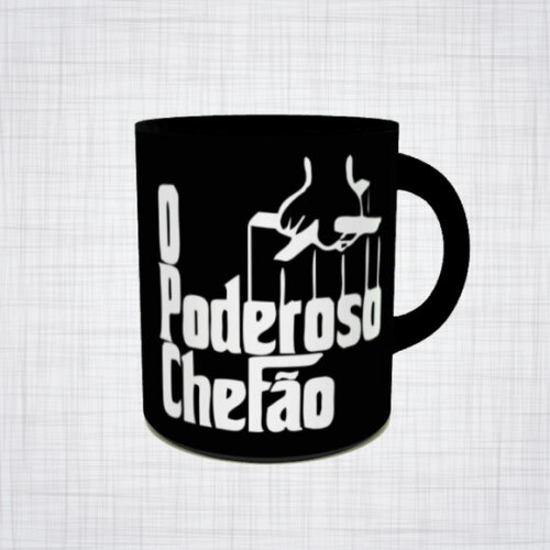 Caneca Porcelana preta poderoso chefão don corleone