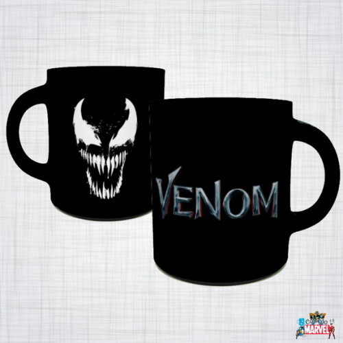 Caneca Porcelana Preta venom filme marvel
